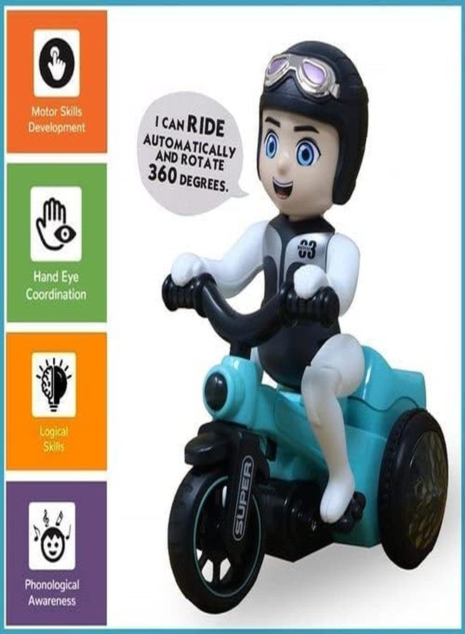 MKY Stunt Tricycle Bump & Go 360 Degree Rotating Spot Stunt Dancing Motorcycle Toy and 3x3 Jelly Speed Cube Stickerless I 3x3x3 Puzzle Cube Magic Cube Puzzle for Kids (Combo of 2) - Image 3
